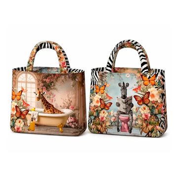Taske Panel Vendbar Bathroom Animals Multicolor